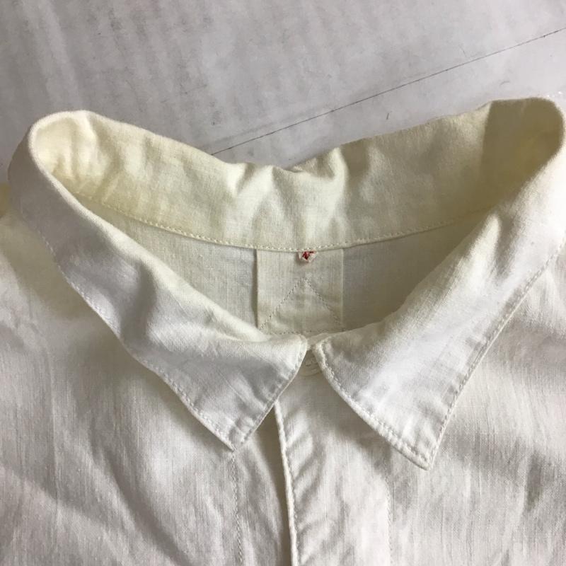 古着 USED シャツ、ブラウス 長袖 プルオーバー ロング丈 42 無地 白 / ホワイト /  メンズ USED 古着 中古 10115705