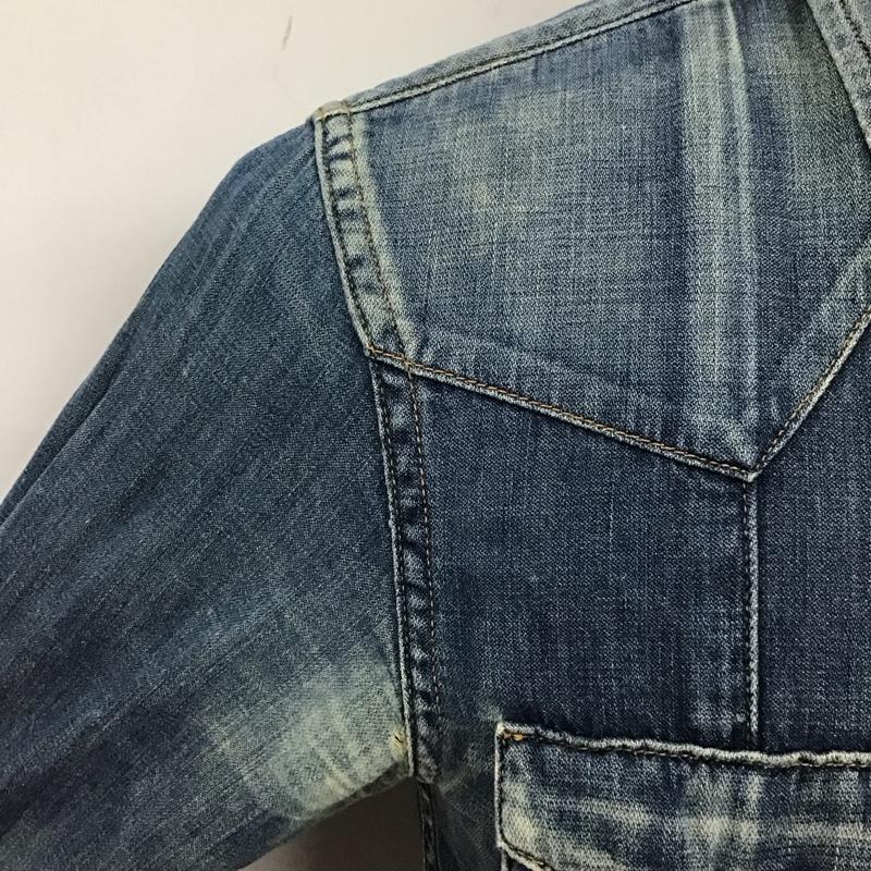 エーケーエム AKM シャツ、ブラウス 長袖 長袖デニムシャツ 長袖シャツ カジュアルシャツ カラーシャツ S 無地 インディゴ / インディゴ /  メンズ USED 古着 中古 10114414