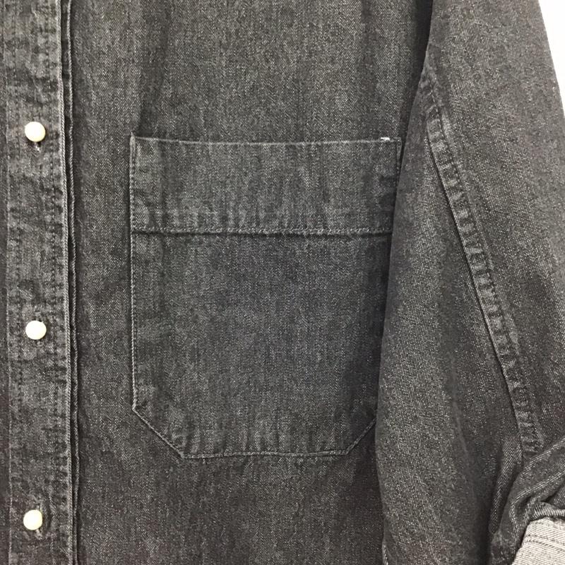 ブランク BLANK シャツ、ブラウス 長袖 長袖シャツ 無地シャツ ノーカラーシャツ 38 無地 黒 / ブラック /  レディース USED 古着 中古 10132937