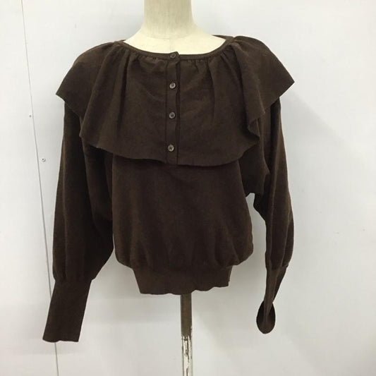 ローリーズファーム LOWRYS FARM ニット、セーター 長袖 FREE 無地 茶 / ブラウン /  レディース USED 古着 中古 10128214