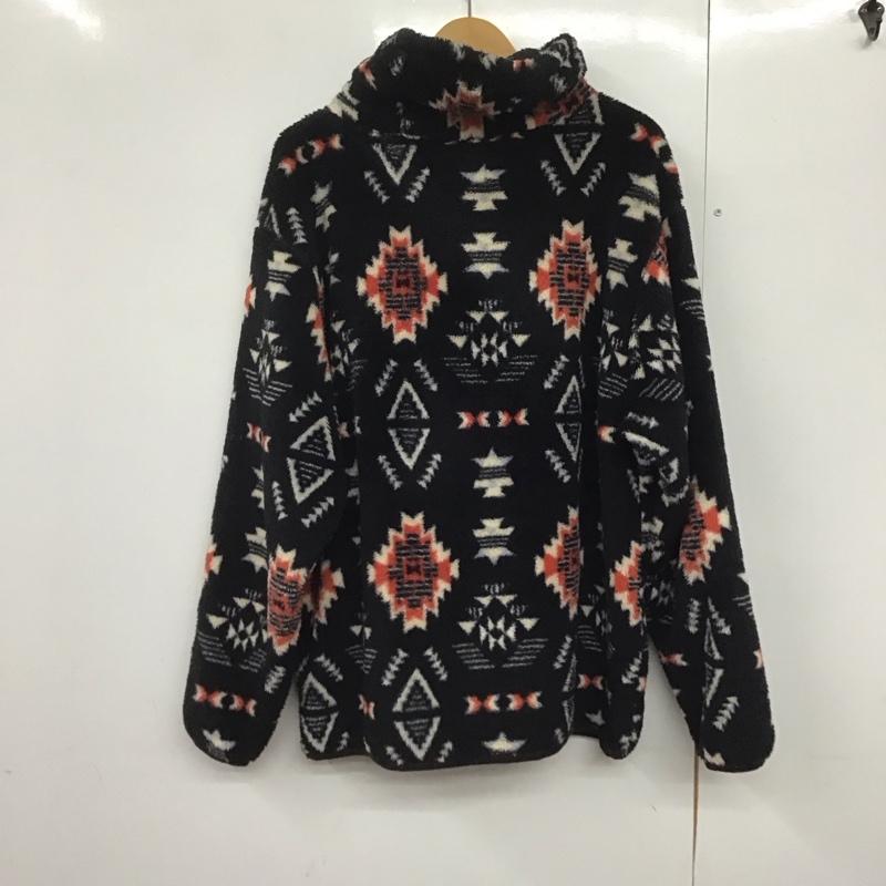 アンドファミリー ANDFAMILY ジャケット、上着 ジャケット、ブレザー sw2012638 StandCollarBoaSweat フリースプルオーバージャケット スタンドカラー L プリント 黒 / ブラック /  メンズ USED 古着 中古 10143432