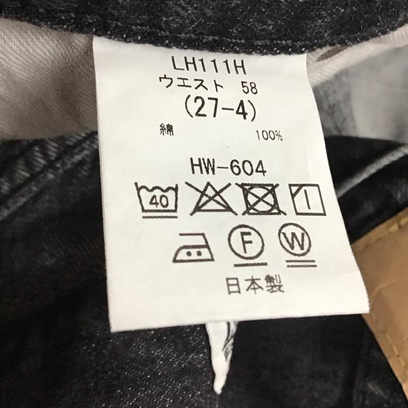 ビッグジョン Big John パンツ デニム、ジーンズ デニムパンツ ストレートパンツ ワイドパンツ カジュアルパンツ 27インチ 無地 黒 / ブラック /  レディース USED 古着 中古 10115189