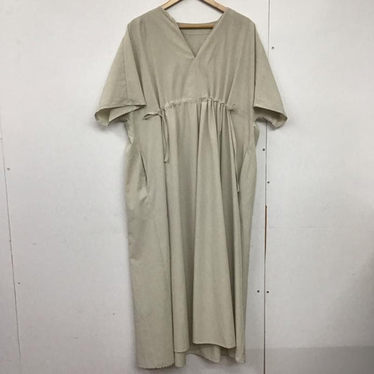 オズモーシス OSMOSIS ワンピース ロングスカート 593010-9030 バックギャザーワンピース 半袖 ドロスト ONE SIZE 無地 アイボリー / アイボリー /  レディース USED 古着 中古 10144374