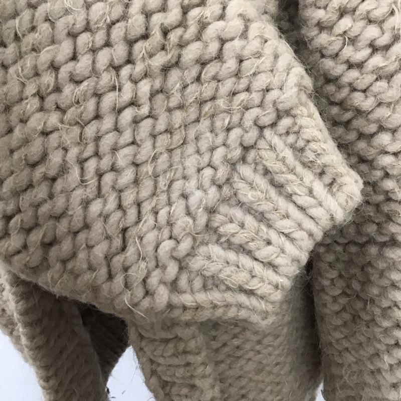 フリークスストア FREAK S STORE カーディガン 長袖 193-3310 nakayama con ペルーニット 厚手ニット 無地 茶 / ブラウン /  レディース USED 古着 中古 10124999