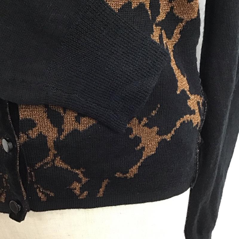 マークバイマークジェイコブス MARC by MARC JACOBS カーディガン 長袖 M1122754 12 ウール混 クルーネック XS  黒 / ブラック / X 茶 / ブラウン /  レディース USED 古着 中古 10116726