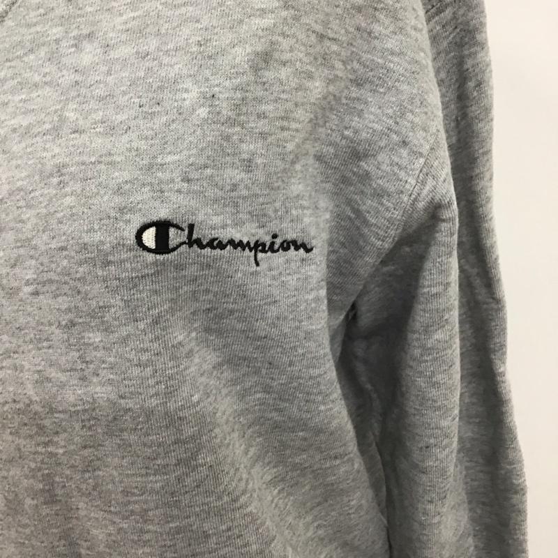 チャンピオン Champion トレーナー 長袖 CWSJ026 スウェット クルーネック 裏毛 M ロゴ、文字 灰 / グレー /  レディース USED 古着 中古 10123048