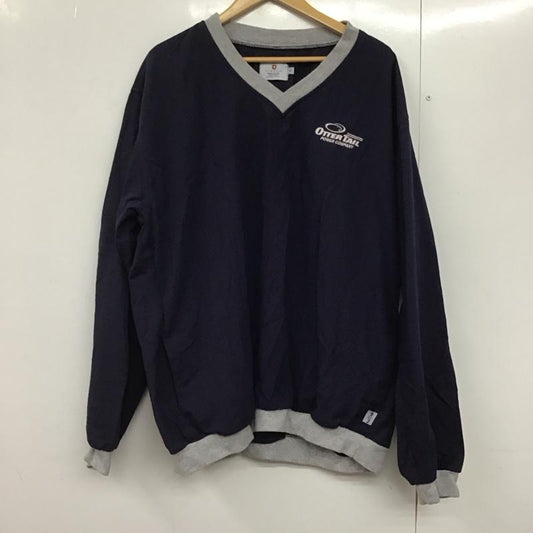 古着 USED トレーナー 長袖 長袖トレーナー スウェット Vネック プルオーバー XL ロゴ、文字 紺 / ネイビー /  メンズ USED 古着 中古 10142622
