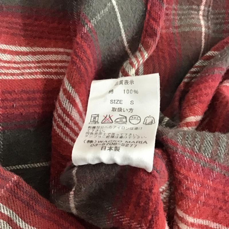 ワコマリア WACKO MARIA シャツ、ブラウス 長袖 コットン GUILTY PARTIES S チェック 白 / ホワイト / X 灰 / グレー / X 赤 / レッド /  メンズ USED 古着 中古 10111882