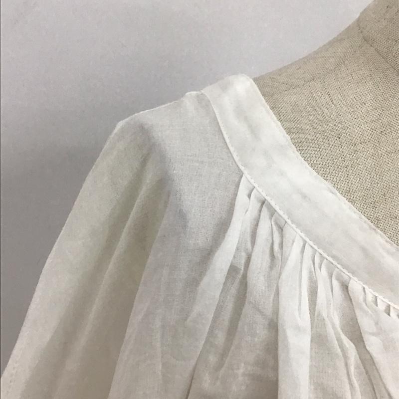 アナザーエディション Another Edition ワンピース ロングスカート シャツロングワンピース 半袖ワンピース ノーカラーワンピース フレアスカート 無地 白 / ホワイト /  レディース USED 古着 中古 10107727