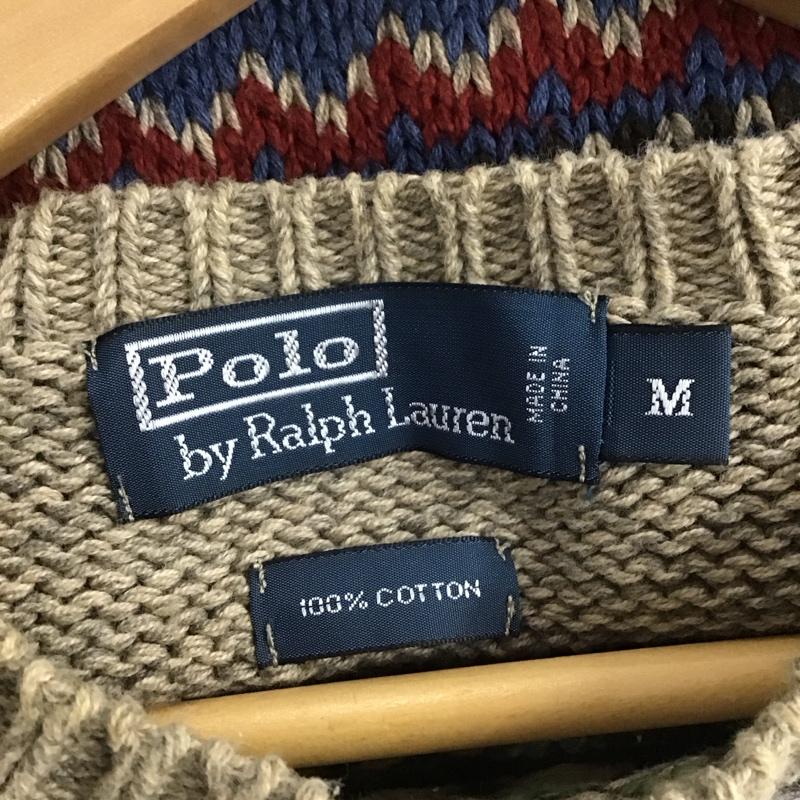 ポロバイラルフローレン Polo by RALPH LAUREN ニット、セーター 長袖 長袖ニットカットソー クルーネック セーター M プリント マルチカラー / マルチカラー /  メンズ USED 古着 中古 10146442