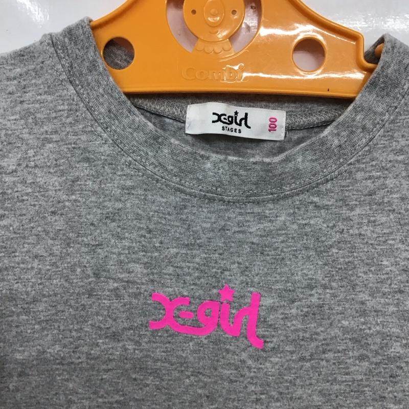 エックスガール X-girl ワンピース ミニスカート ノースリーブロングワンピース フレアスカートワンピース 裾ジップ 100cm ロゴ、文字 灰 / グレー /  ガールズ USED 古着 中古 10117508