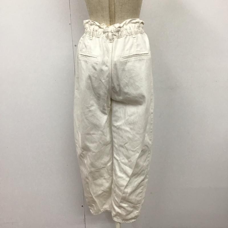 ザラ ZARA パンツ デニム、ジーンズ 5862 070 712 コットン テーパード ワイドパンツ 無地 オフホワイト / オフホワイト /  レディース USED 古着 中古 10119626