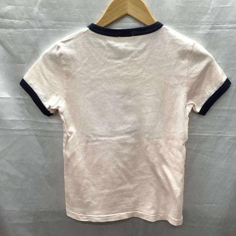 ビームスミニ BEAMSMINI Tシャツ 半袖 130cm リンガーTシャツ キッズ 130cm ロゴ、文字 桃 / ピンク / X 紺 / ネイビー /  ボーイズ USED 古着 中古 10116916