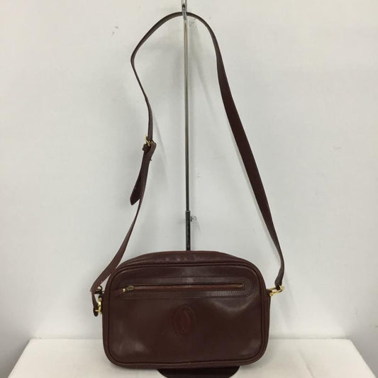 カルティエ Cartier ショルダーバッグ ショルダーバッグ 90年代 2000年代 AREITIOジップ マストライン ロゴ、文字 えんじ / ワインレッド /  レディース USED 古着 中古 10148659