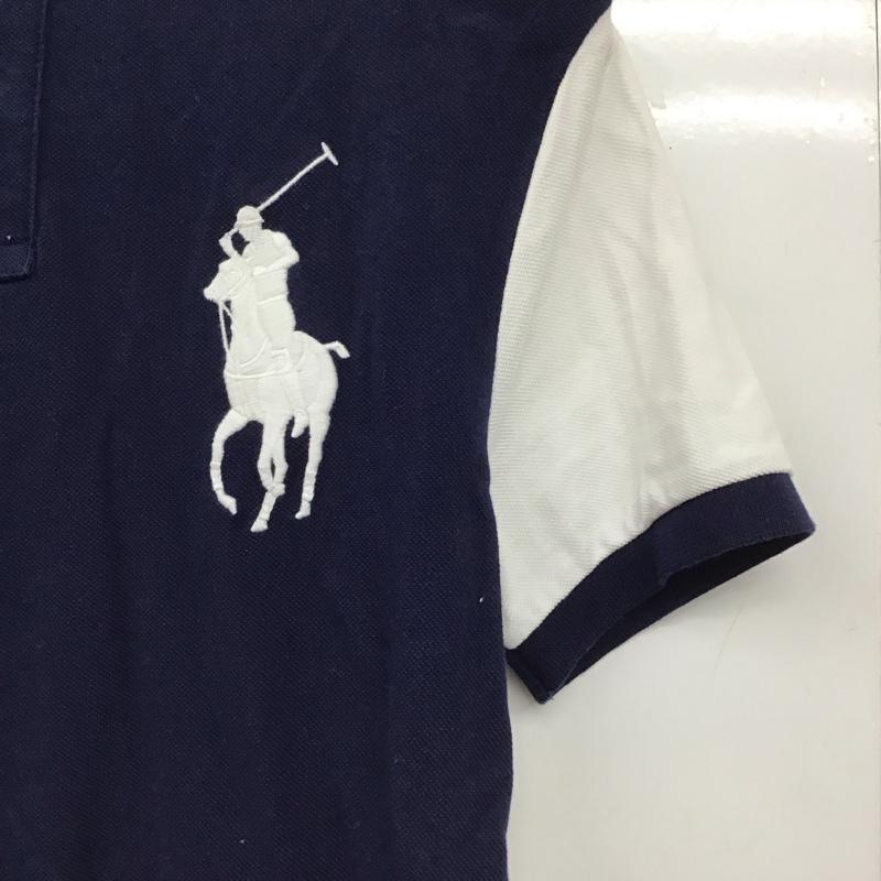 ポロラルフローレン POLO RALPH LAUREN ポロシャツ 半袖 半袖ポロシャツ カラーシャツ 半袖カットソー XS ロゴ、文字 白 / ホワイト / X 紺 / ネイビー /  メンズ USED 古着 中古 10150886