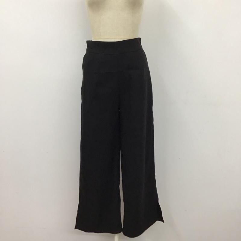 アルシーヴ archives ボトムス ボトムス 42895 ワイドパンツ 裾スリット 無地 黒 / ブラック /  レディース USED 古着 中古 10122364