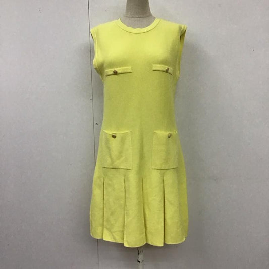 ザラ ZARA ワンピース ひざ丈スカート 3859 025 300 ボックススカート タグ付き M 無地 黄 / イエロー /  レディース USED 古着 中古 10117706