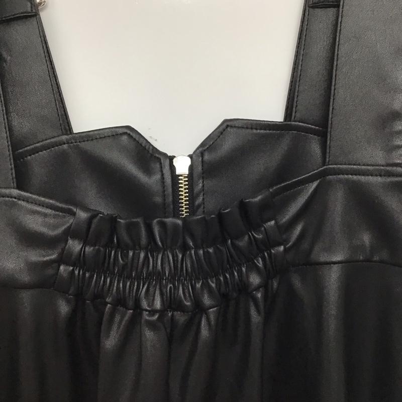 アズールバイマウジー AZUL BY MOUSSY ワンピース・ドレス・オールインワン ワンピース・ドレス・オールインワン 250gab33-106h フェイクレザージップアップジャンパースカー オールインワン S 無地 黒 / ブラック /  レディース USED 古着 中古 10143717