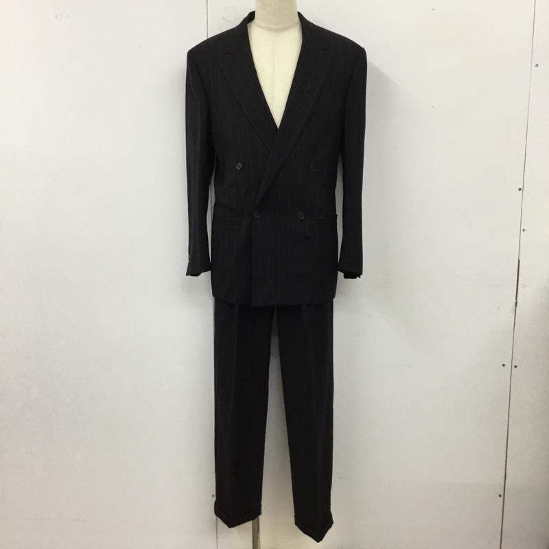 ジャンニヴェルサーチ GIANNI VERSACE セットアップ セットアップ セットアップ カジュアルジャケット カジュアルパンツ 2点セット 46 ストライプ 黒 / ブラック /  メンズ USED 古着 中古 10120781