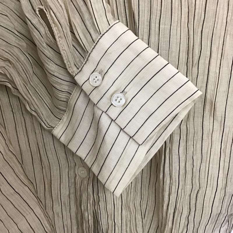 ディスコート Discoat シャツ、ブラウス 長袖 DCZ1051404A0014 シアーストライプシャツ FREE ストライプ ベージュ / ベージュ / X 黒 / ブラック /  レディース USED 古着 中古 10144131