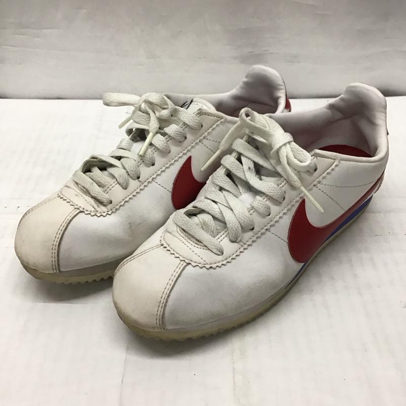 ナイキ NIKE スニーカー スニーカー 807471-103 WMNS CLASSIC CORTEZ LEATHER 23.5cm 23.5cm ロゴ、文字 白 / ホワイト / X 赤 / レッド / X 青 / ブルー /  レディース USED 古着 中古 10115656