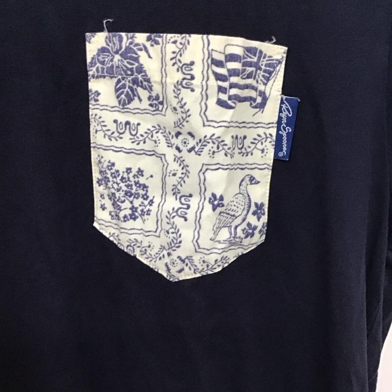 レインスプーナー reyn spooner Tシャツ 半袖 半袖カットソー プリントTシャツ クルーネックカットソー L 無地 紺 / ネイビー /  メンズ USED 古着 中古 10132804