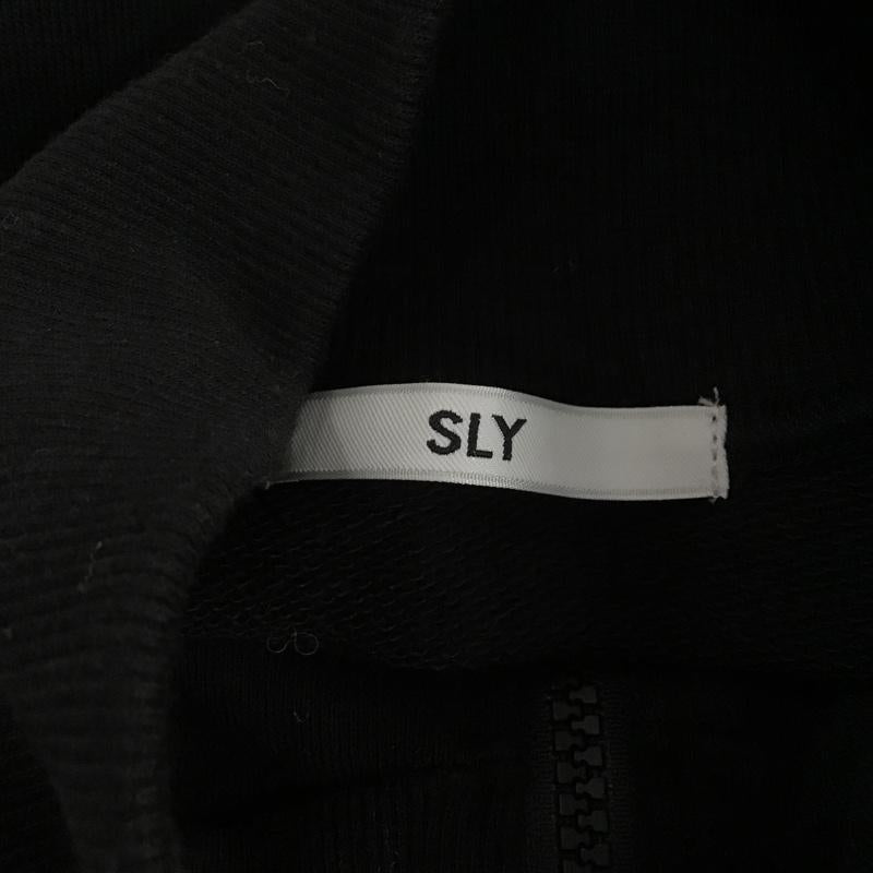 スライ SLY ワンピース ミニスカート 長袖ミニワンピース カラージップスウェットワンピース パフスリーブ FREE 無地 黒 / ブラック /  レディース USED 古着 中古 10105650