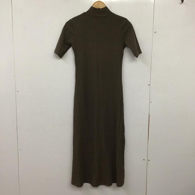 ザラ ZARA ワンピース ロングスカート 半袖ニットワンピース タイトワンピース ストレッチ S 無地 茶 / ブラウン /  レディース USED 古着 中古 10142075