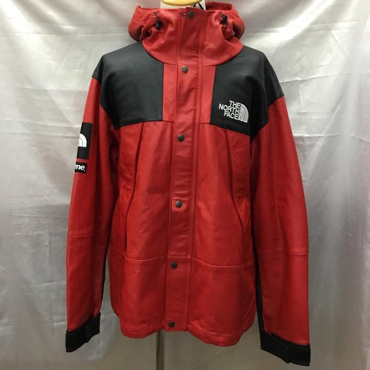 ザノースフェイス THE NORTH FACE ジャケット、上着 ジャンパー、ブルゾン 18aw LeatherMountainJacket Supreme×THENORTHFACE アウター XL ロゴ、文字 黒 / ブラック / X 赤 / レッド /  メンズ USED 古着 中古 10117090