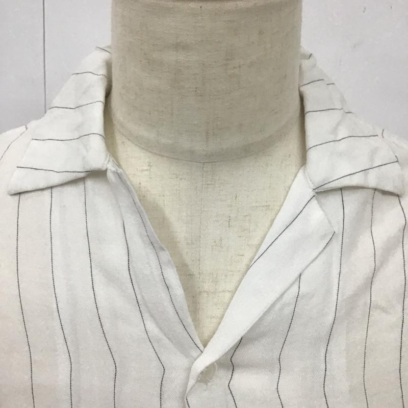 サタデーズサーフニューヨークシティー SATURDAYS SURF NYC シャツ、ブラウス 半袖 BBG-5715-B オープンカラーシャツ 開襟 XS ストライプ 白 / ホワイト / X 黒 / ブラック /  メンズ USED 古着 中古 10113087