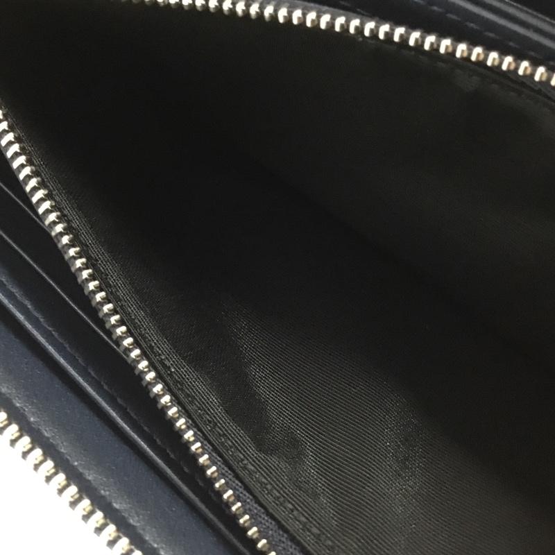 キャリーネスト CARRYNEST 財布 長財布 ラウンドファスナー レザー 箱有 無地 紺 / ネイビー /  メンズ USED 古着 中古 10146046
