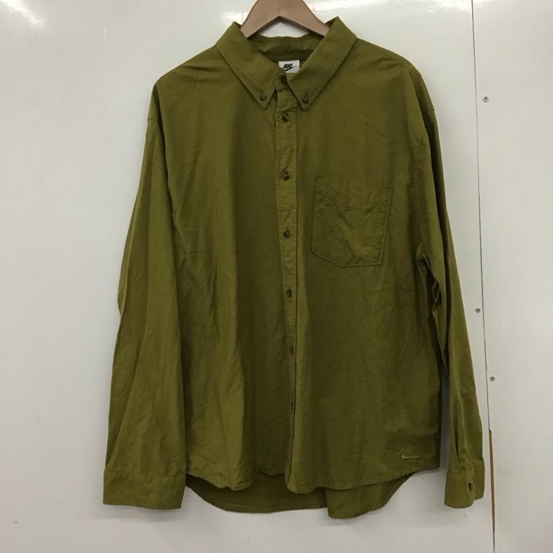 ナイキ NIKE シャツ、ブラウス 長袖 fn3126-307 オックスフォードシャツ 長袖シャツ ボタンダウンシャツ XXL 無地 カーキ / カーキ /  メンズ USED 古着 中古 10132362
