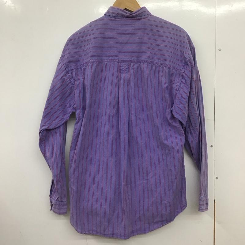 古着 USED シャツ、ブラウス 長袖 長袖シャツ 無地シャツ カラーシャツ S ストライプ 紫 / パープル /  メンズ USED 古着 中古 10148704