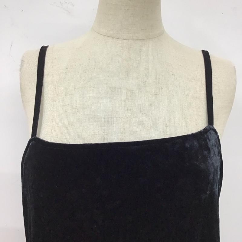 ジーナシス JEANASIS ワンピース ロングスカート JS071578TS ベロア調 キャミワンピース FREE 無地 黒 / ブラック /  レディース USED 古着 中古 10122360
