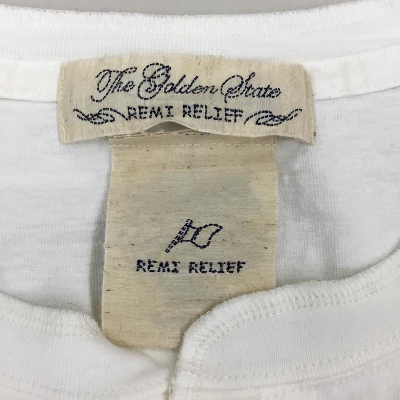 レミ レリーフ REMI RELIEF Tシャツ 半袖 ヘンリーネック L 無地 白 / ホワイト /  メンズ USED 古着 中古 10108866