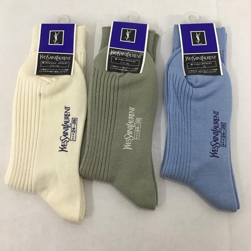 イヴサンローラン Yves Saint Laurent ファッション小物 ファッション小物 靴下 ３足セット 24-26cm 無地 マルチカラー / マルチカラー /  メンズ USED 古着 中古 10148228