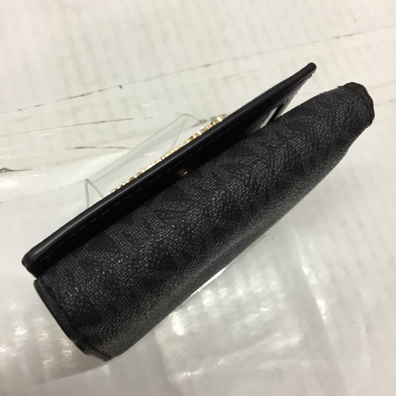 マイケルコース MICHAEL KORS 財布 コンパクト財布 35T2GTVE2B ミニ財布 がま口 総柄 黒 / ブラック /  レディース USED 古着 中古 10119574