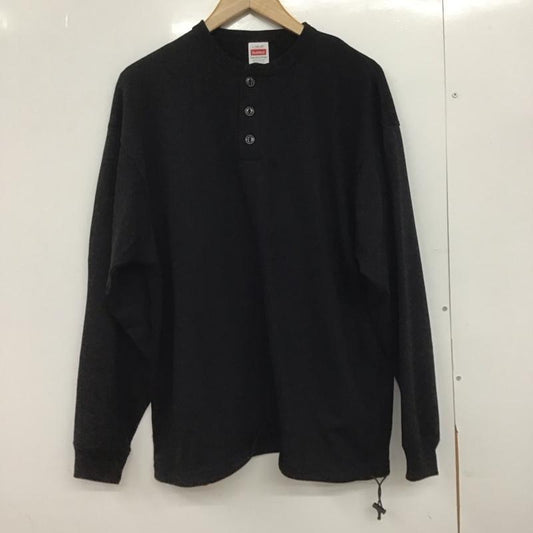 ヘルスニット Healthknit カットソー 長袖 長袖カットソー ヘンリーネックカットソー L 無地 黒 / ブラック /  メンズ USED 古着 中古 10146709