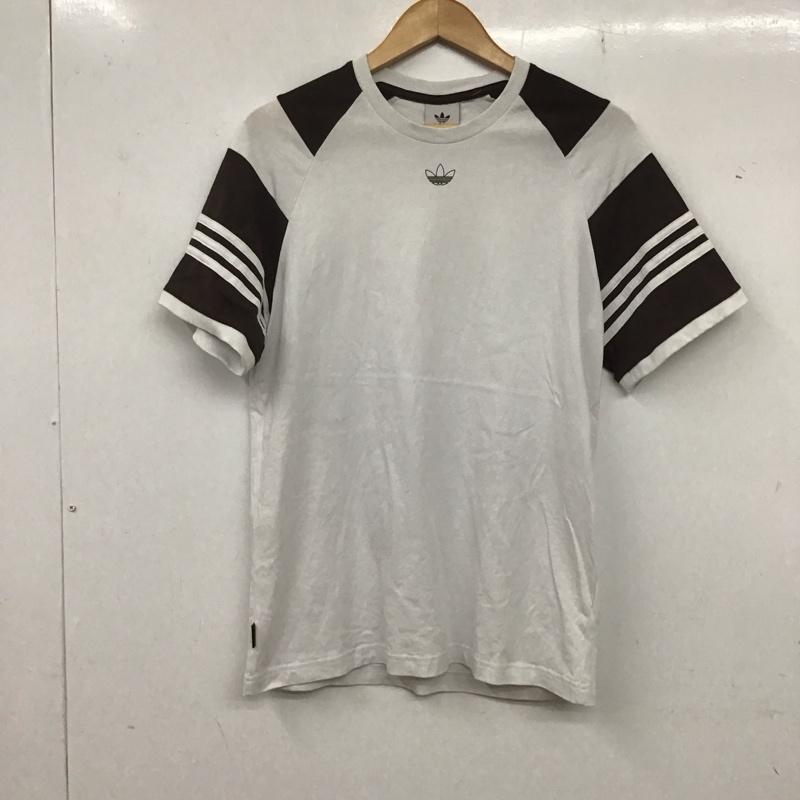 アディダス adidas Tシャツ 半袖 半袖カットソー プリントTシャツ クルーネックカットソー ロゴ、文字 白 / ホワイト / X 茶 / ブラウン /  メンズ USED 古着 中古 10135845