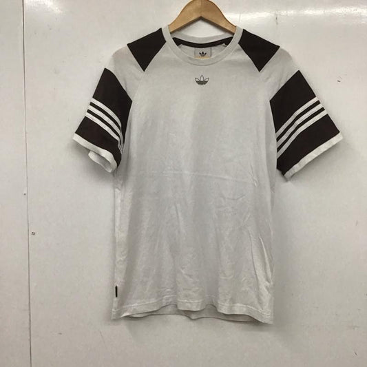 アディダス adidas Tシャツ 半袖 半袖カットソー プリントTシャツ クルーネックカットソー ロゴ、文字 白 / ホワイト / X 茶 / ブラウン /  メンズ USED 古着 中古 10135845