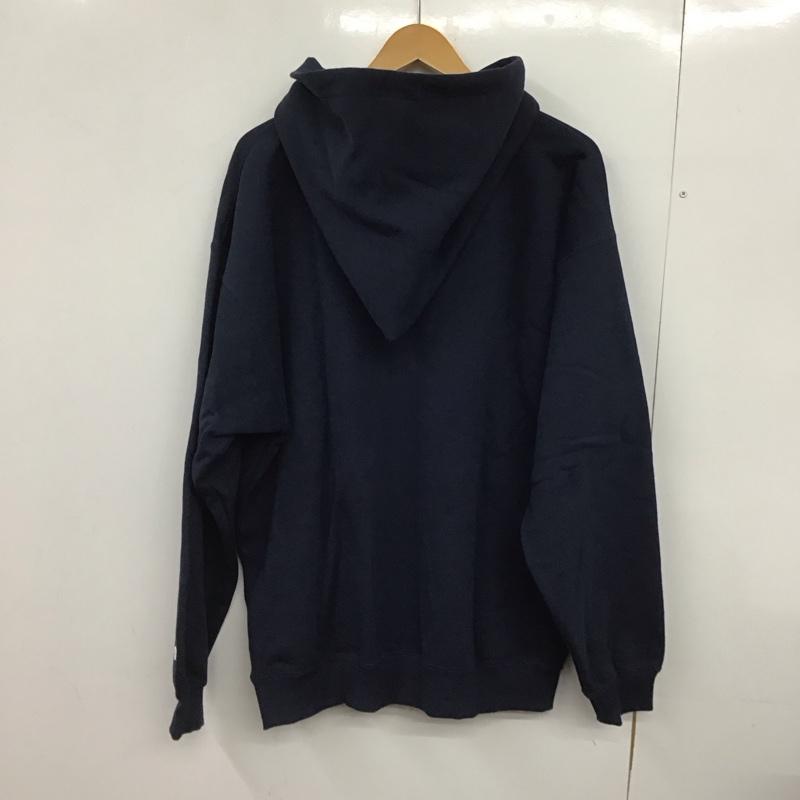 チャンピオン Champion パーカー 長袖 c3-v107 パーカー 長袖トレーナー L ロゴ、文字 紺 / ネイビー /  メンズ USED 古着 中古 10148308