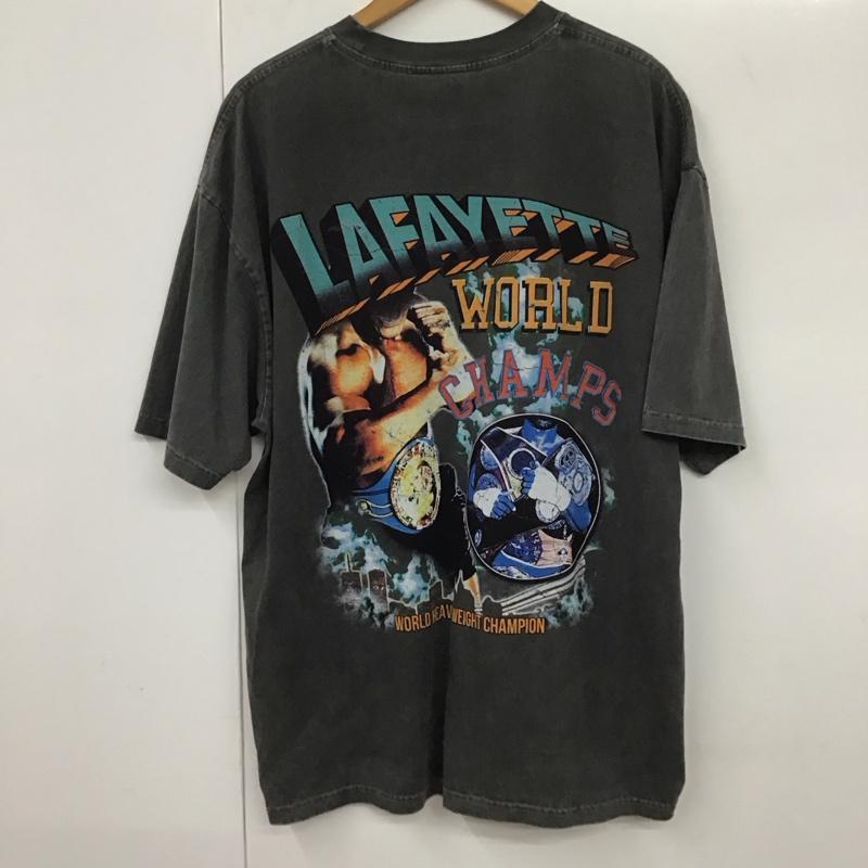ラファイエット Lafayette Tシャツ 半袖 半袖カットソー プリントTシャツ クルーネックカットソー XL ロゴ、文字 黒 / ブラック /  メンズ USED 古着 中古 10131250
