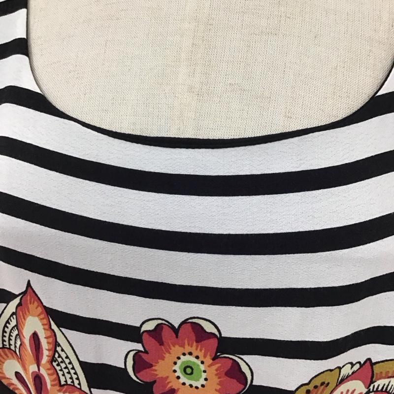デシグアル Desigual ワンピース ひざ丈スカート 57V28C0 長袖 ボーダー 40 花柄 マルチカラー / マルチカラー /  レディース USED 古着 中古 10122475