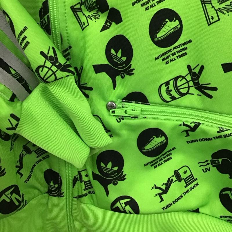 アディダス adidas ジャケット、上着 ジャンパー、ブルゾン M ロゴ、文字 薄緑 / ライトグリーン /  メンズ USED 古着 中古 10134533