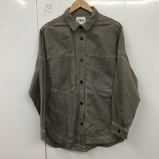 ザラ ZARA シャツ、ブラウス 長袖 長袖シャツ 無地シャツ カラーシャツ S 無地 灰 / グレー /  レディース USED 古着 中古 10129760