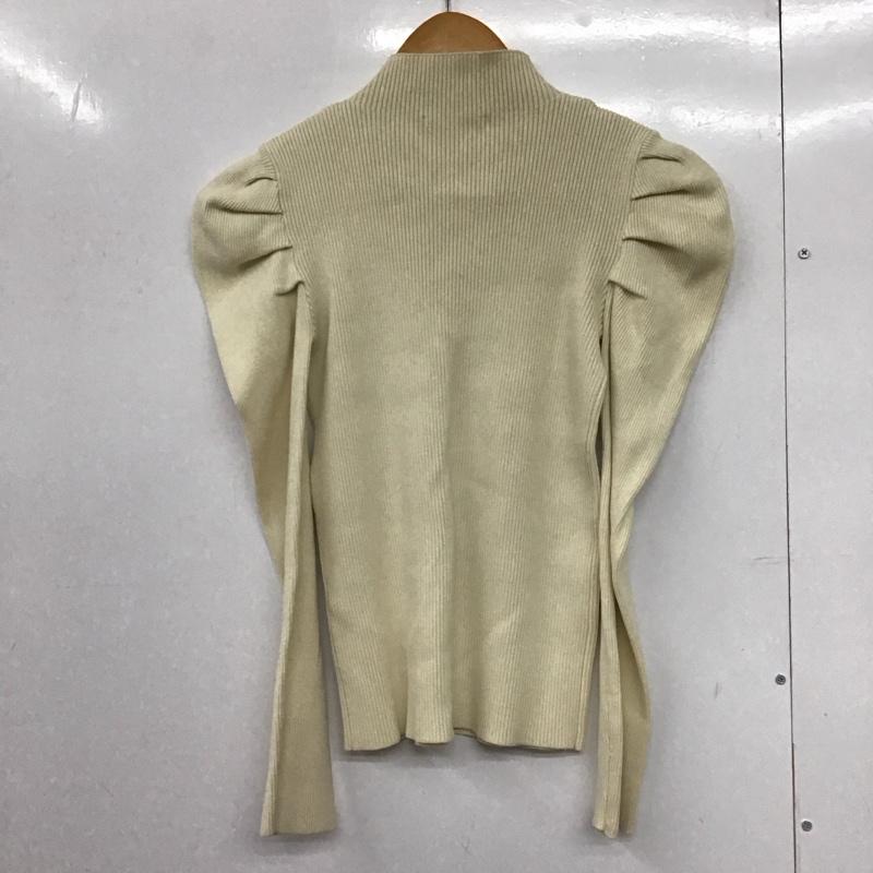 スライ SLY カットソー 長袖 長袖ニットカットソー リブ パフスリーブ FREE 無地 白 / ホワイト /  レディース USED 古着 中古 10142487