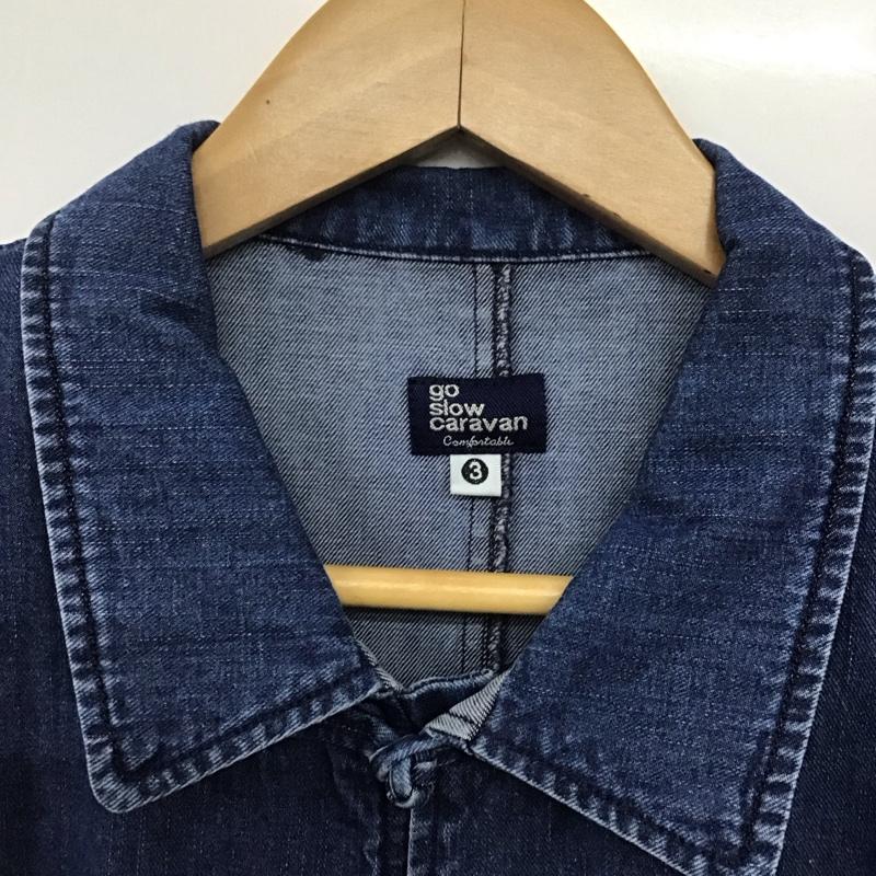 ゴースローキャラバン go slow caravan ジャケット、上着 ジャケット、ブレザー 336604 チャイナシャツJKT デニムジャケット 3 ワンポイント 青 / ブルー /  メンズ USED 古着 中古 10144006