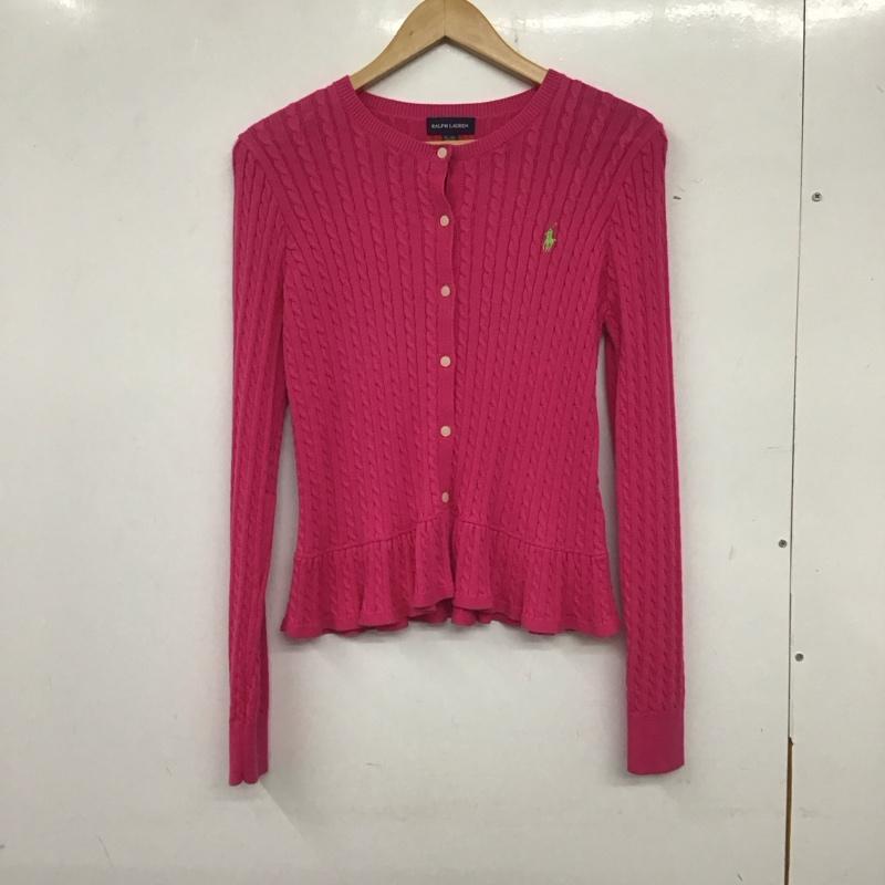 ラルフローレン RALPHLAUREN カーディガン 長袖 160cm 無地 桃 / ピンク /  ガールズ USED 古着 中古 10140364