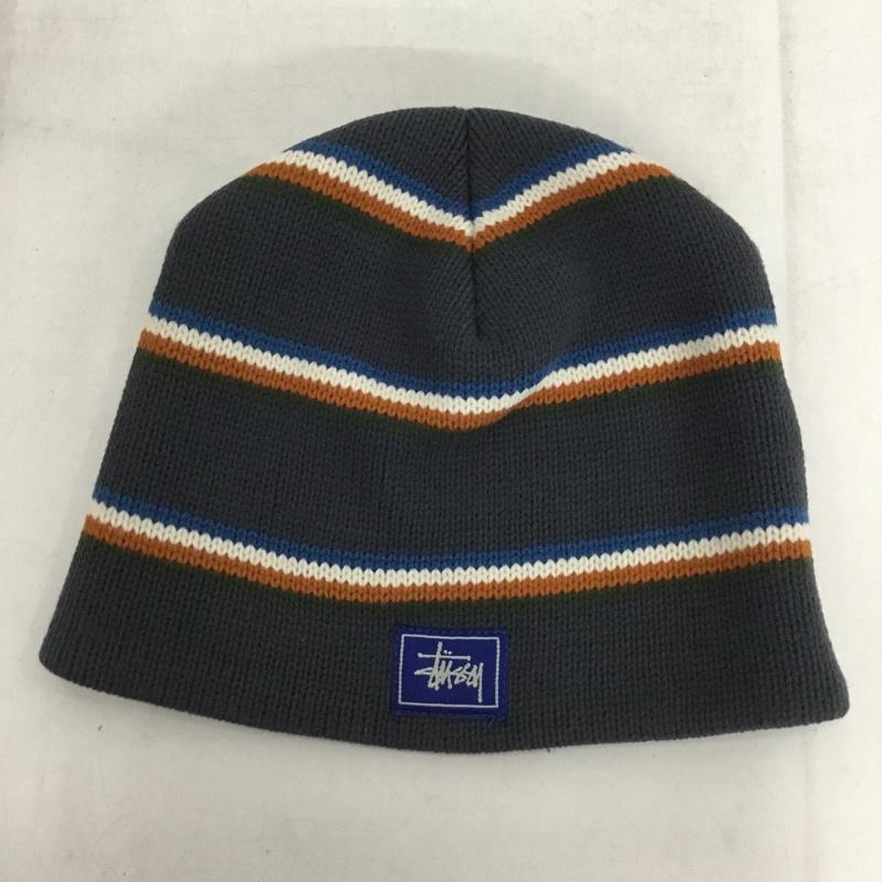 ステューシー STUSSY 帽子 ニット帽 90年代 マルチボーダー ロゴ、文字 マルチカラー / マルチカラー /  メンズ USED 古着 中古 10137140