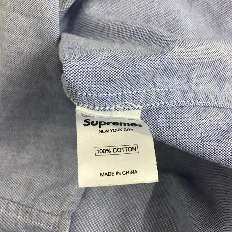 シュプリーム Supreme シャツ、ブラウス 長袖 長袖シャツ 無地シャツ カラーシャツ ボタンダウンシャツ M ロゴ、文字 水色 / ライトブルー /  メンズ USED 古着 中古 10146432